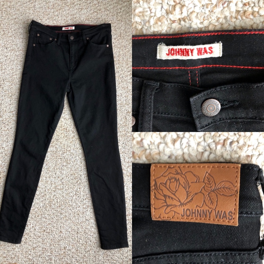 JOHNNY WAS Black Skinny Jeans EUC 27